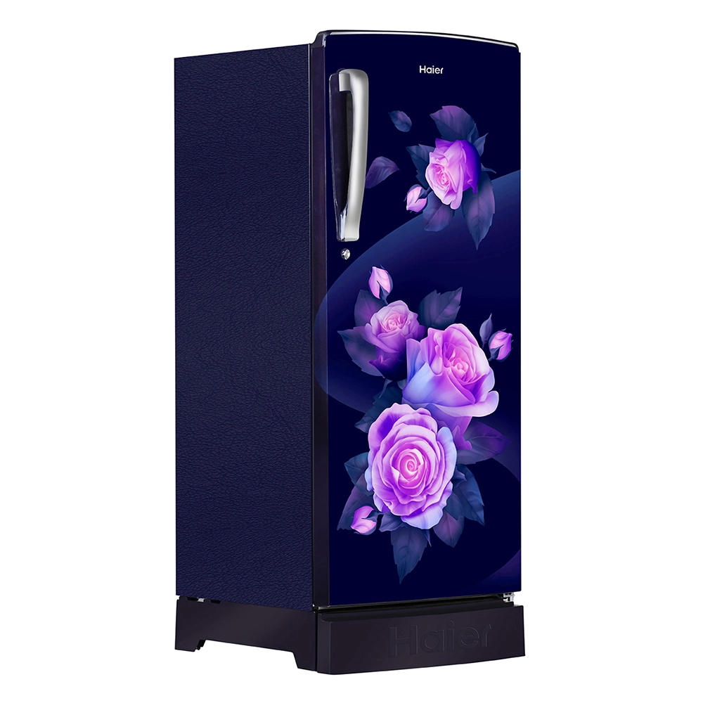 Haier 205L 3 Star Direct Cool Single Door Refrigerator with Toughened Glass Shelf & Base Drawer comes in Glossy Marine Rose Finish HRD-2263PMR-N